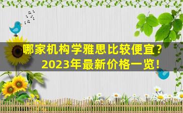 哪家机构学雅思比较便宜？ 2023年最新价格一览！